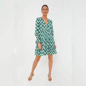 Pomander Place Green Ikat Kenzo Dress. XL. NWOT.